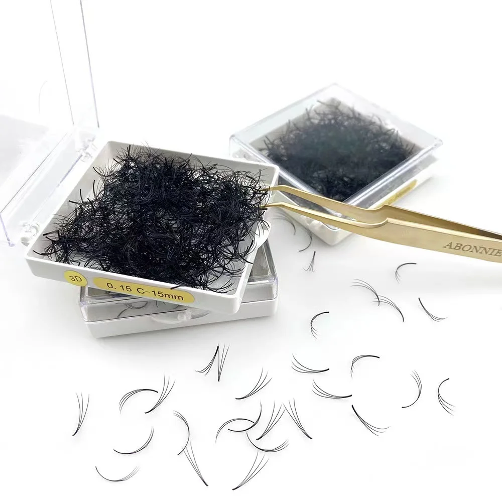 Long Stem Premade Fans Stock 12D Premade Volume Fan Eyelash Extension 20D Wispy 0.03 0.05 0.07 C D Loose Pre Made Fans Lash
