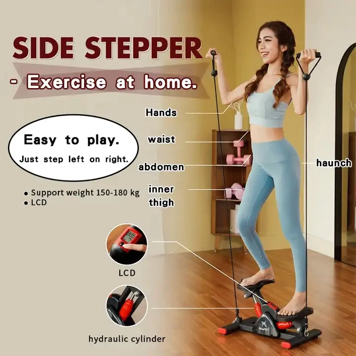 OLAFitness Home Indoor Gym Fitness Exercise Portable Mini Stair Stepper Aerobic Twist Stepper With Rope