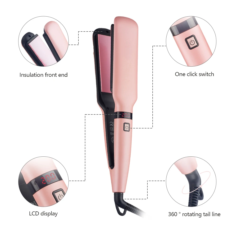 Curling Iron Waver Plate Low Price 2 in 1 hair straightener Professional Salon flat iron hair straightener Fast Heat Hair Iron
