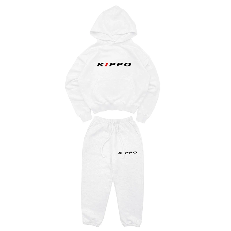 children winter clothes sports winter jacket and pants high street loose hoodie and sweatpants kids sports suit for boy and girl