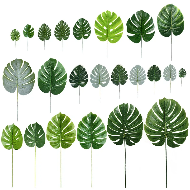 factory sale  artificial monstera leaf plant wall decoration palm tree artificial leaves supplier