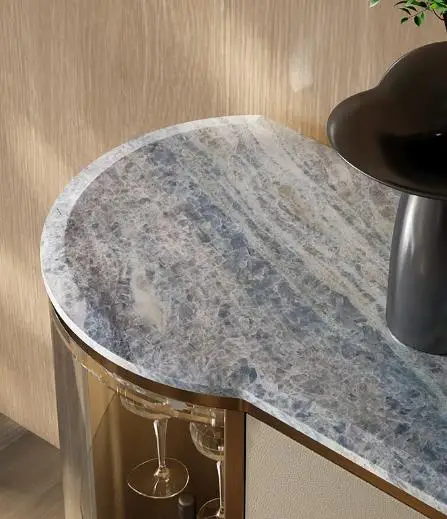 Italian sideboard designer new villa home modern light luxury console tables marble wall wine cabinet