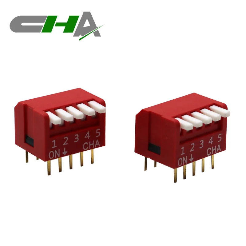 CHA DPL Series 2-12 position Red Blue Black long Key Slide Piano Type ds01 Dip Switch