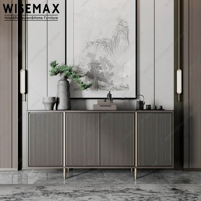 WISEMAX FURNITURE Contemporary elegant home furniture solid wood storage cabinet vitrine living room cabinets for hotel
