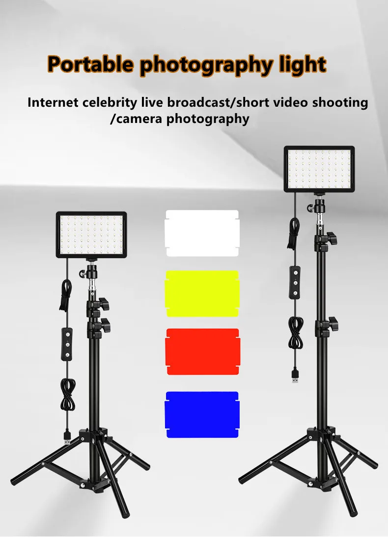 factory price 3 set 5600k video lighting photographic equipment camera studio four-color led video fill in panel light kit