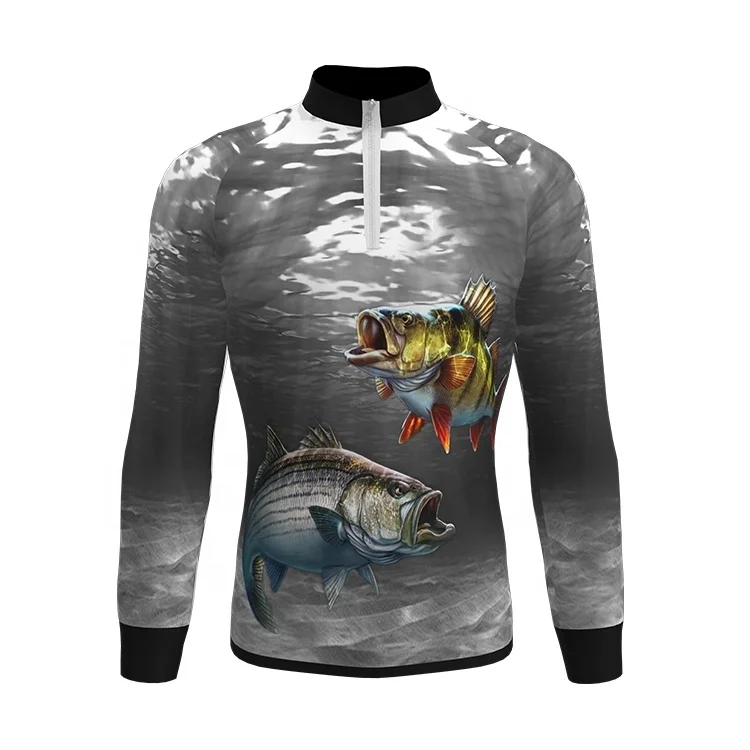 
Factory wholesale polyester anti-uv upf sun protection fishing long sleeve t shirt mens performance printing fishing shirt 