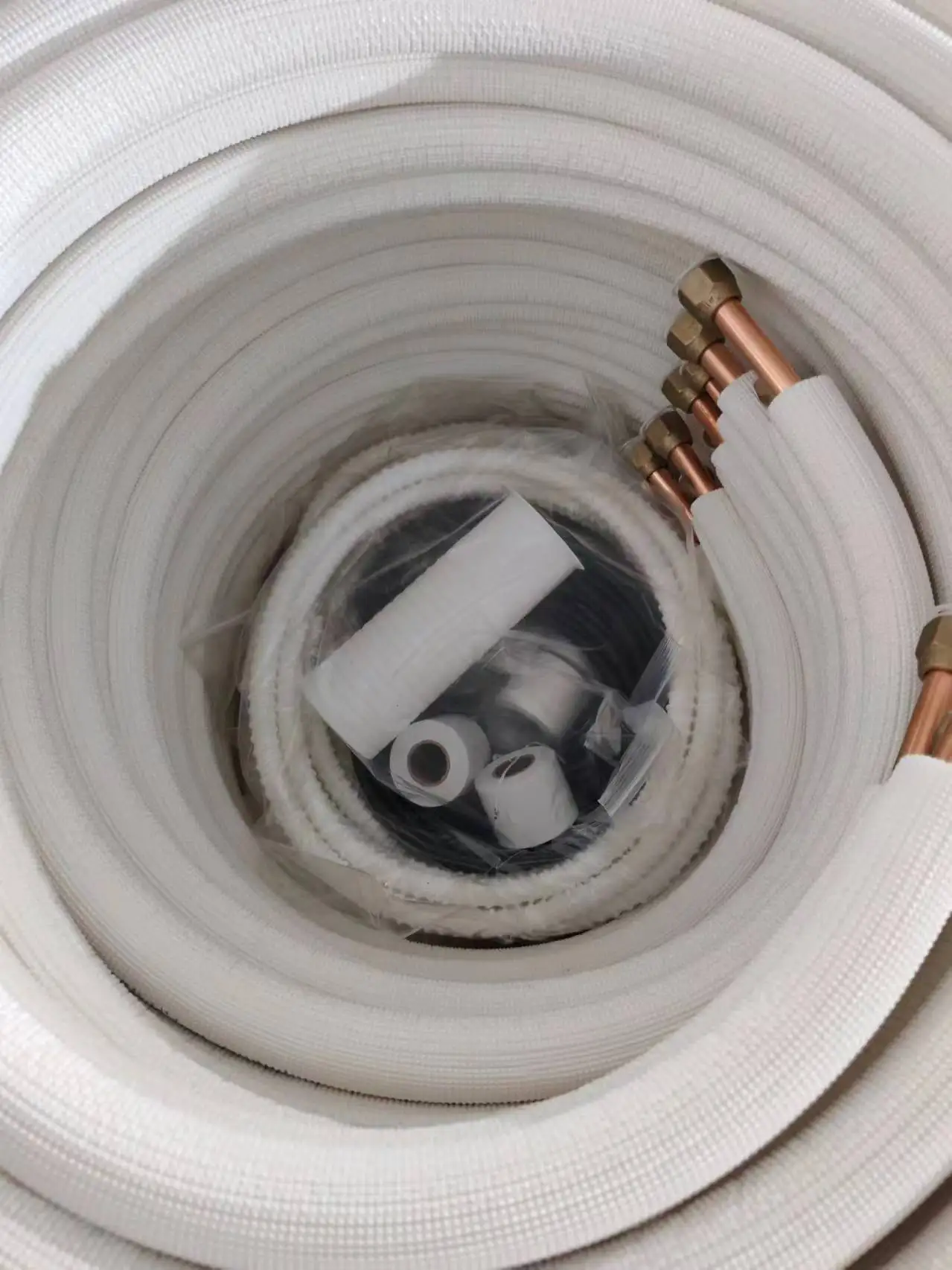 Insulated copper pipe connecting wire wrapping band for split air conditioner pipe kit