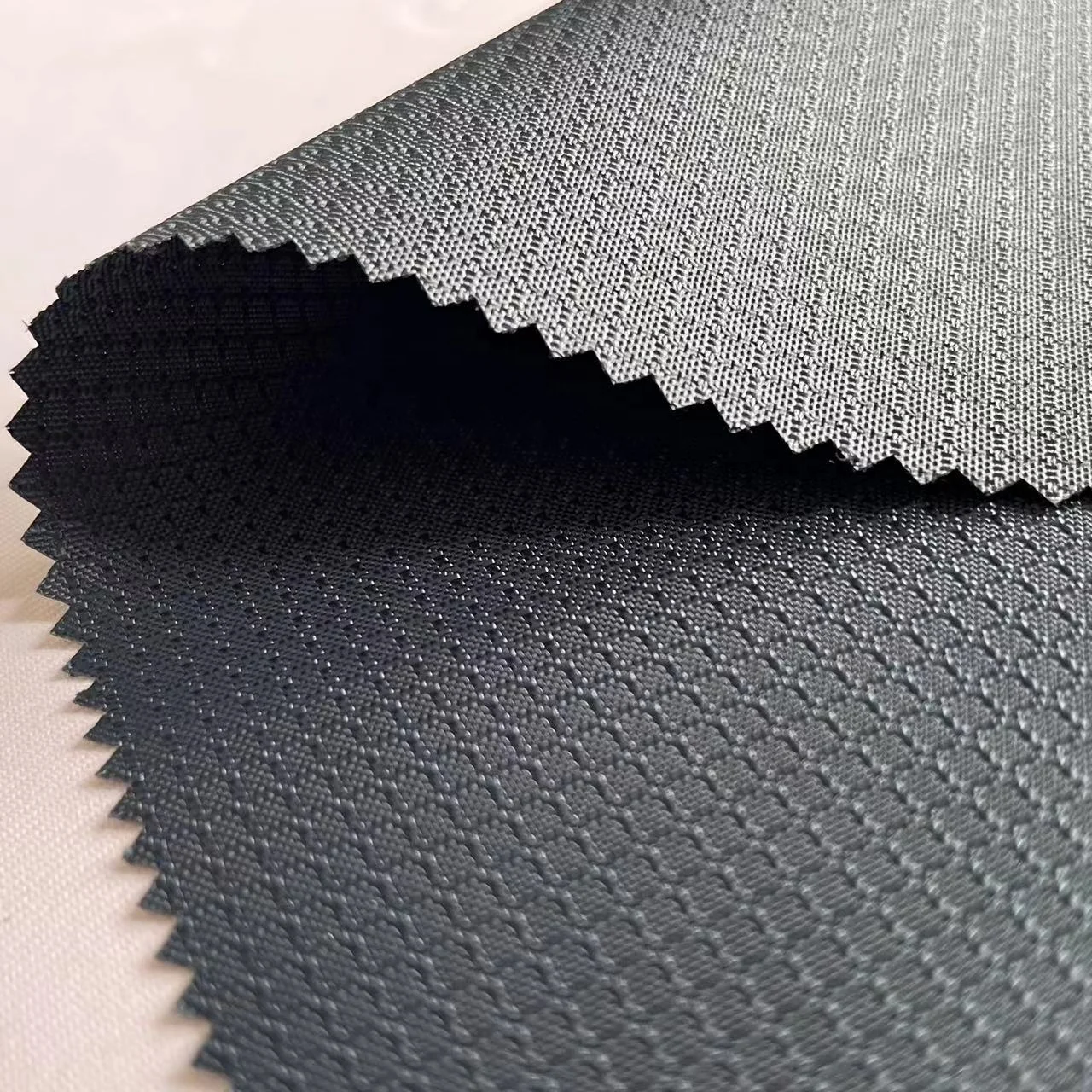 Pu coated waterproof ripstop plaid dobby pattern style 420D Nylon oxford bag fabric