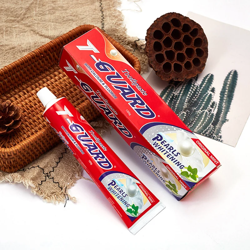 Wholesale OEM Private Label Pearl White Teeth Whitening Tartar Removal Fluoride T-Guard Toothpaste Manufacturer