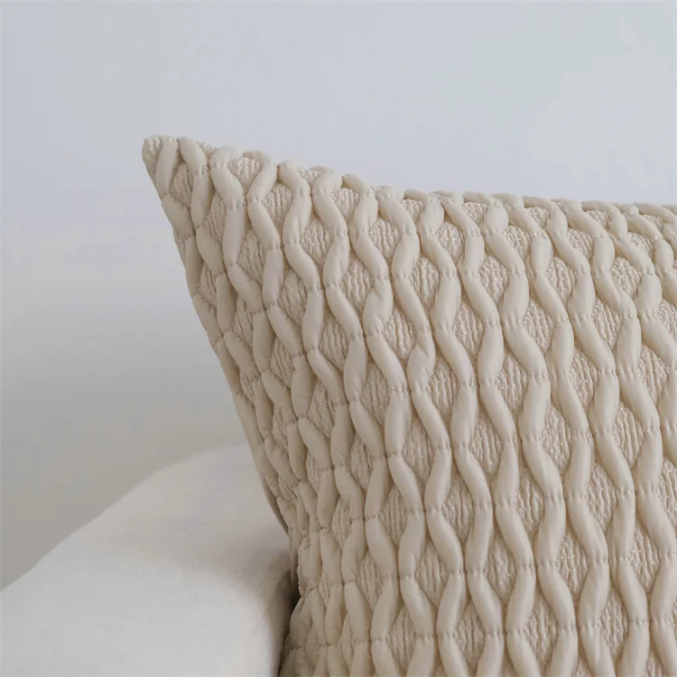 Nordic simple solid color niche ball three-dimensional pillow case Khaki Pillow case