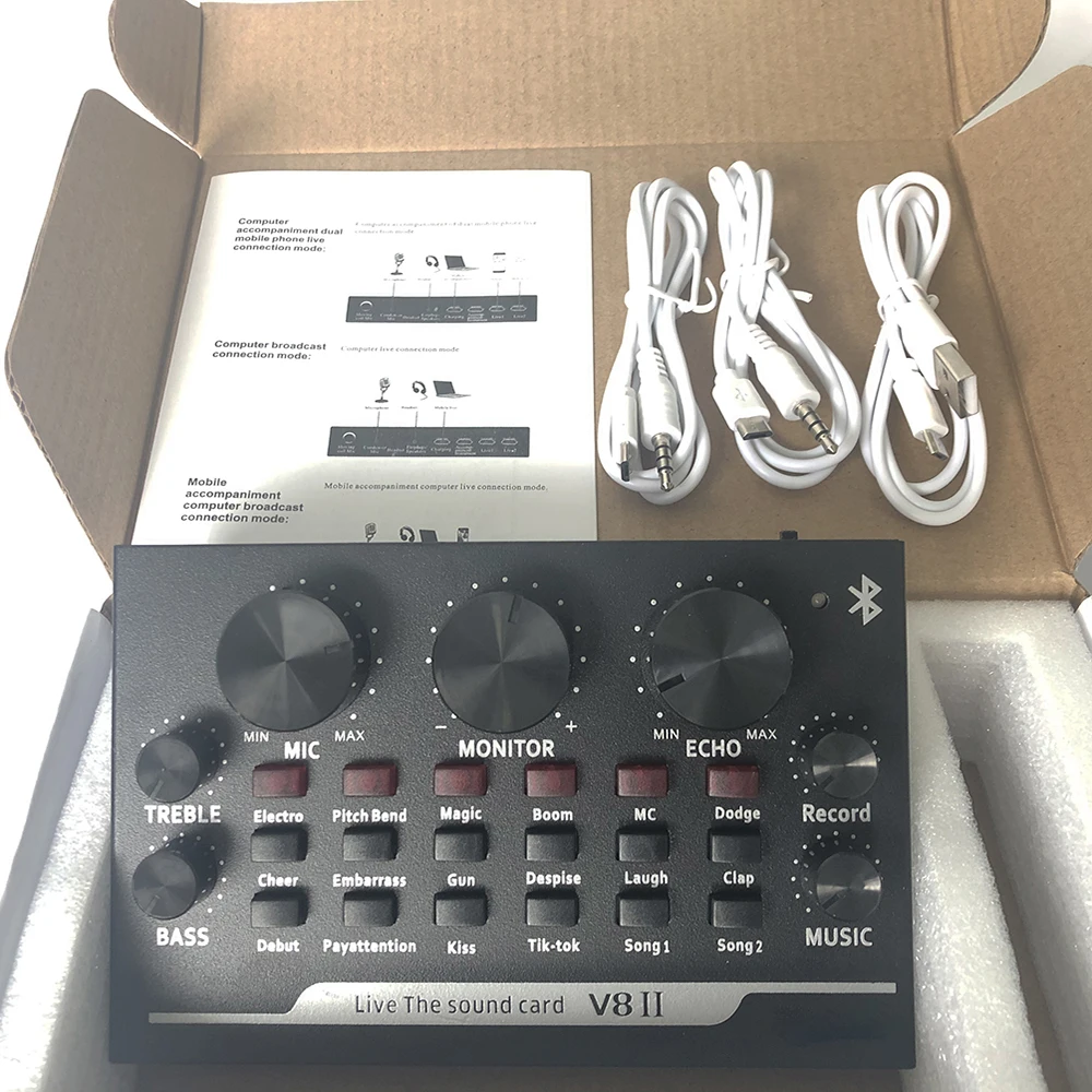  Звуковая карта BMG V8II Audio M звуковая Usb для прямого