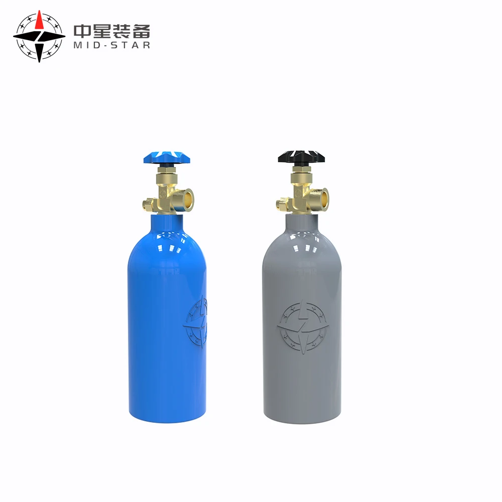 mini CO2 Tank- New Aluminum Cylinder with  Valve Series ISO7866 Standard  for He Helium hydrogen cylinder cartridges