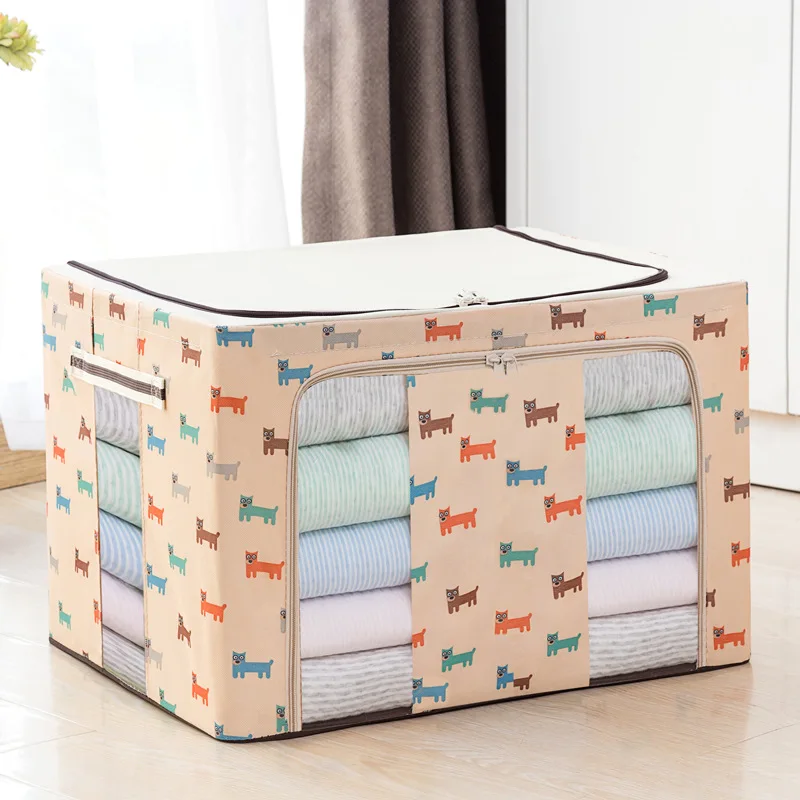 Multifunction Storage Bags Organizer Steel Frame Clothes Foldable Fabric Storage Boxes