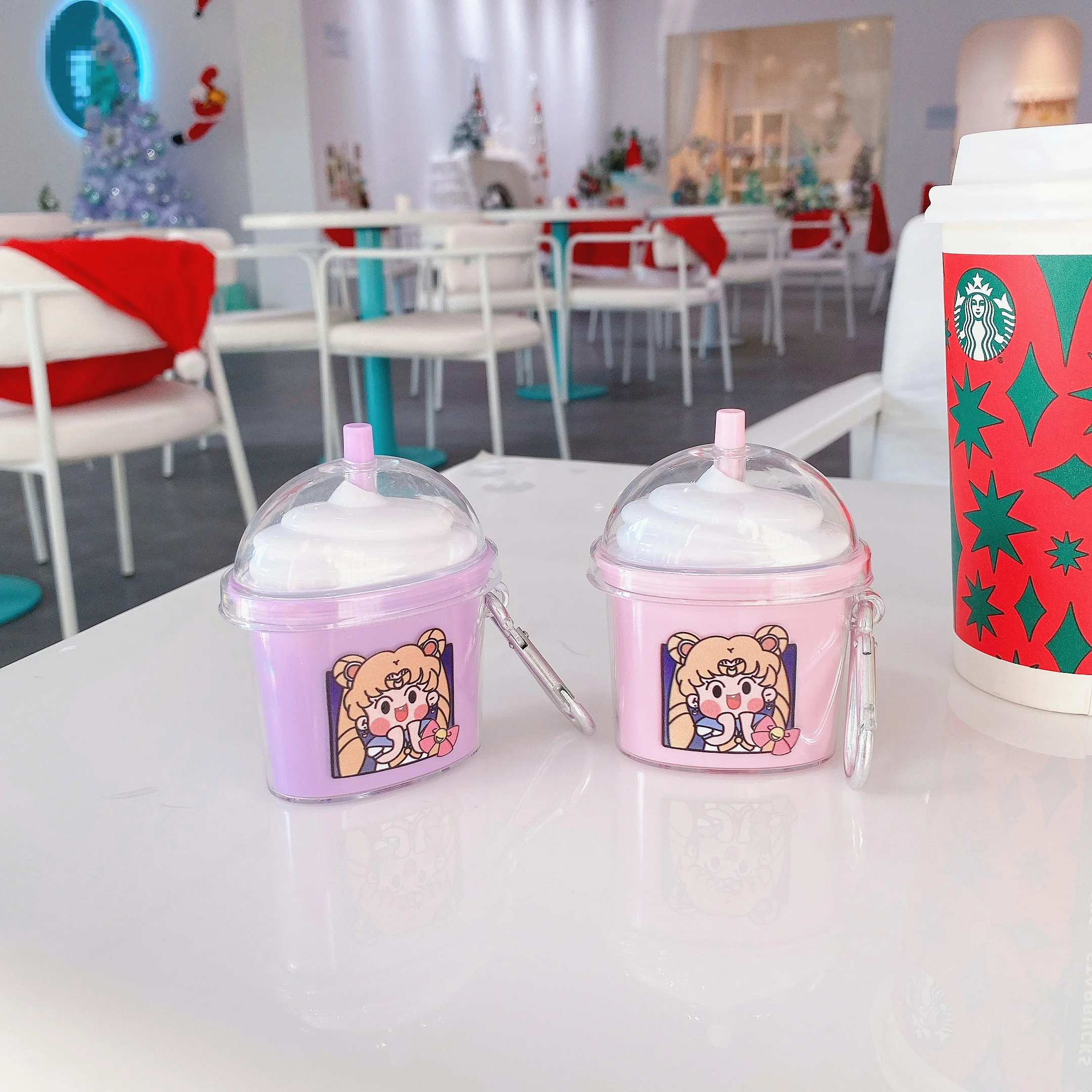 Milk tea cup shape sailor moon character anime cute earphone silicone cover for airpods 2 silicon cases