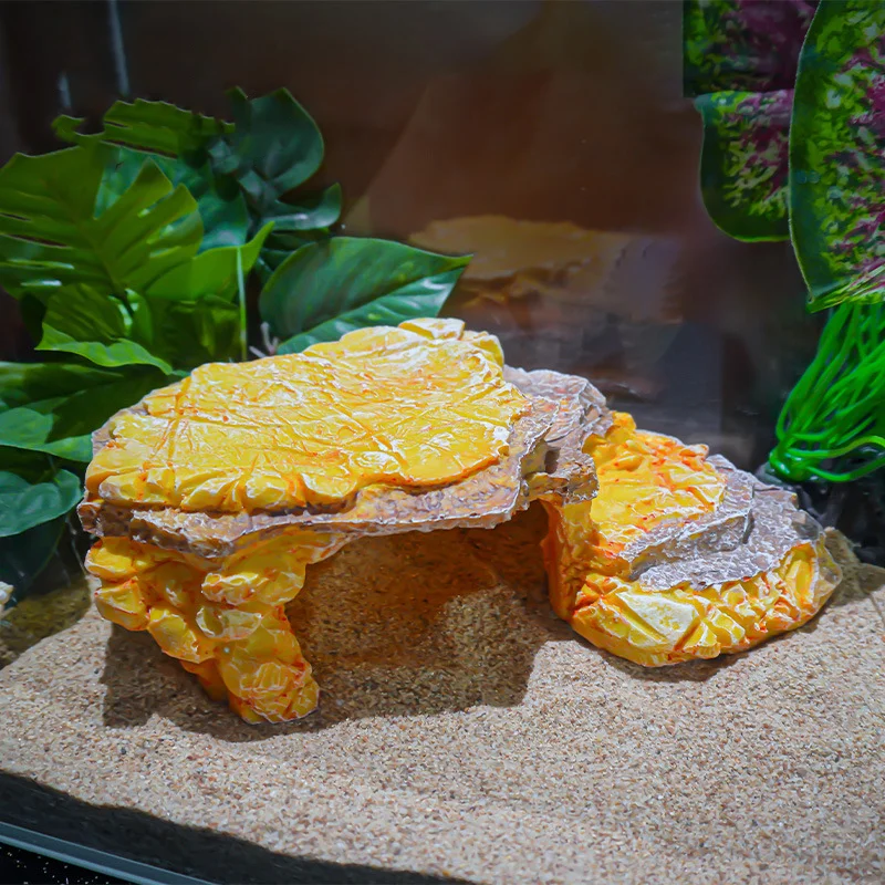 High Quality Resin Climbing Pet Lizard Shelter Miniature Landscape Rock Shelter Decorations Accessory for Aquariums Accessories