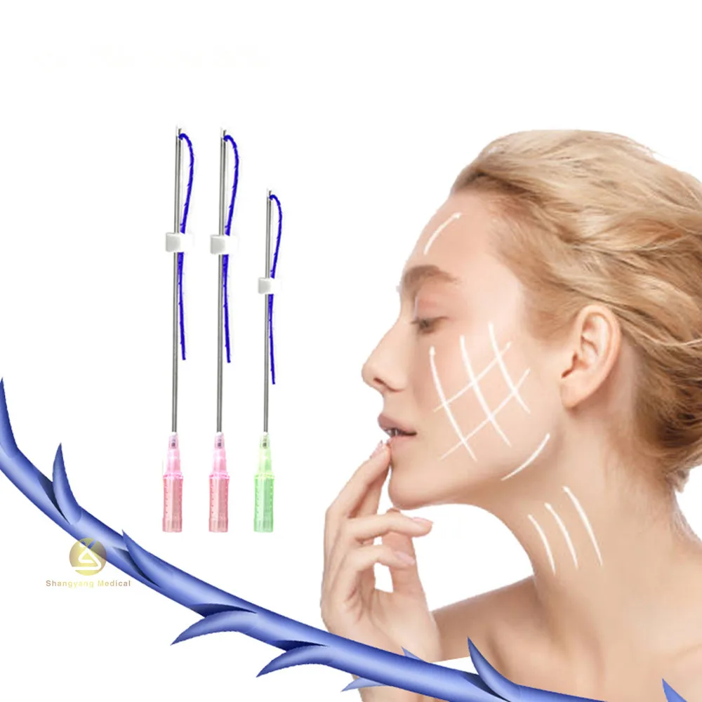 Beauty Ultra V Lift 18g 100mm Blunt W Thread Fios De Wires Lift Barbed Threads Cog 4d Pdo Lift