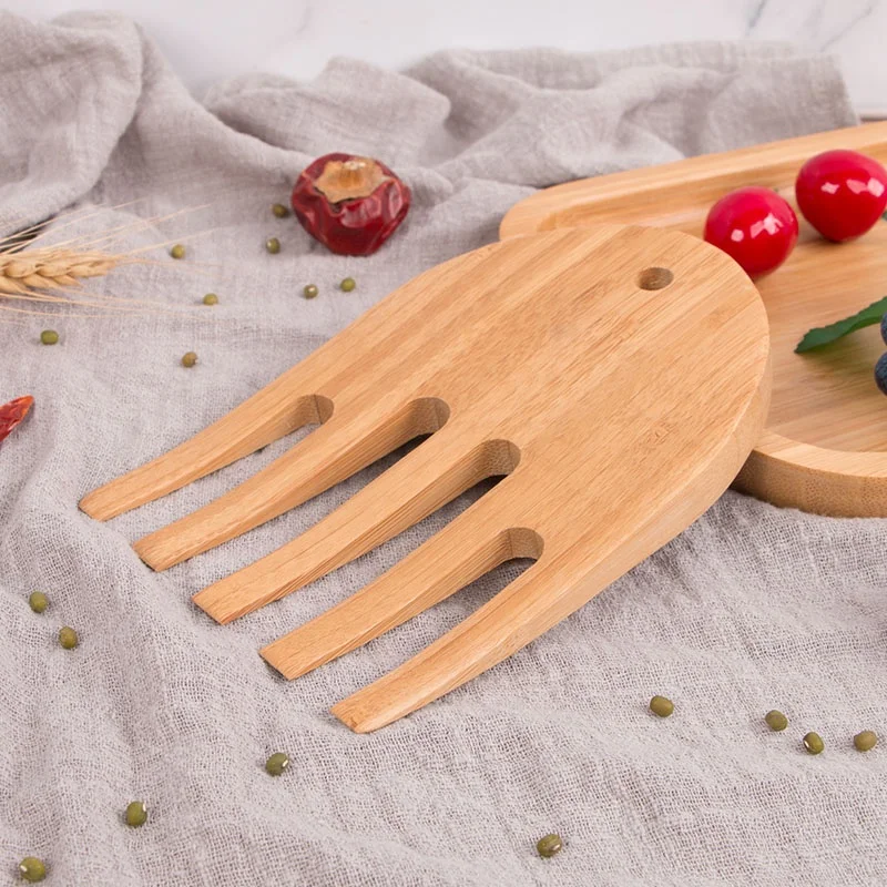 Bamboo Salad Hands, Bamboo Salad Server Set