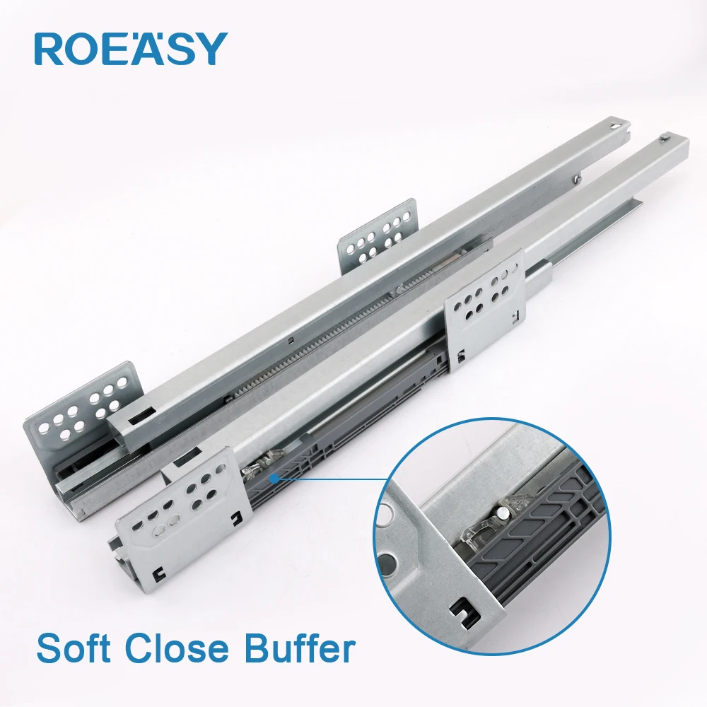 Roeasy Kitchen Drawer Runner System Two Square Bar White Metal Slim Box Drawer Slide Drawer Box
