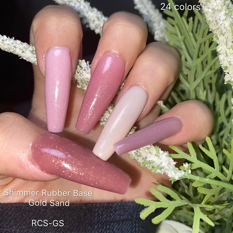 24 Nude Colors Professional Camouflage Base Coat Gold Sand Rubber Base for Nails