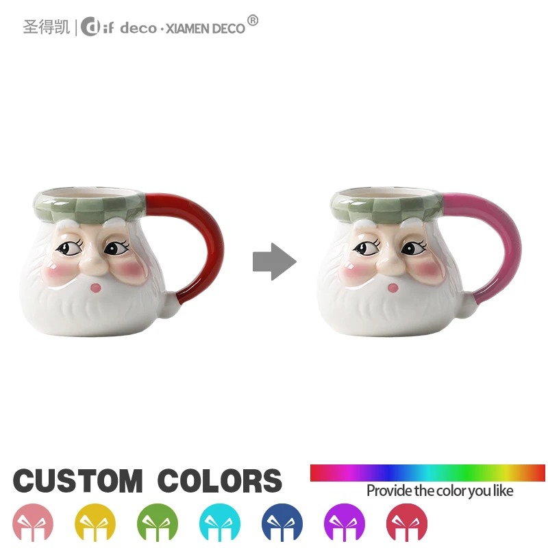 Christmas Daily use products Santa Claus ceramic cup tea coffee mug set for coffee store