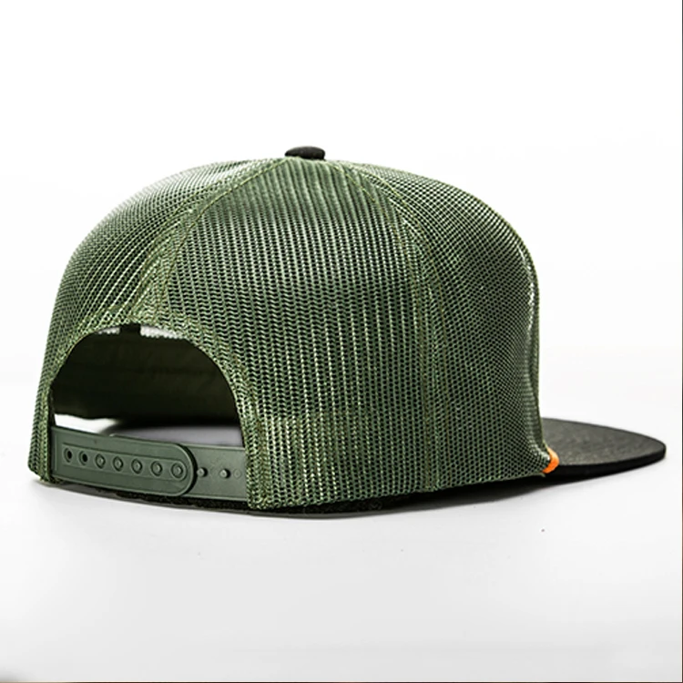 High Quality 100% Polyester Customize Camouflage 6 Panel Full Mesh Cap With Custom Woven Patch Running Cap