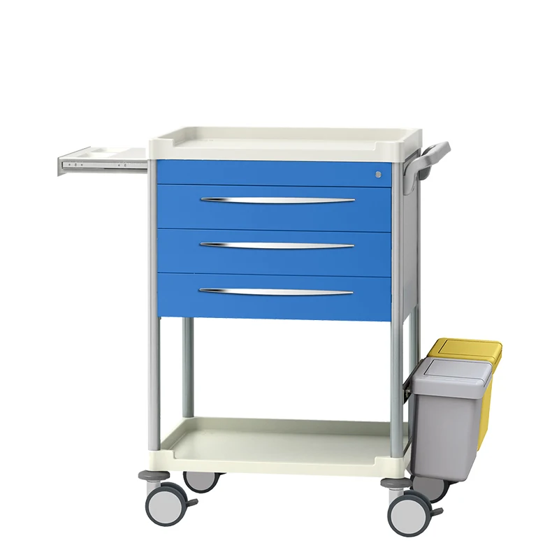 CE Fashion Hospital Trolley Medical Cart with Aluminum Alloy Drawer