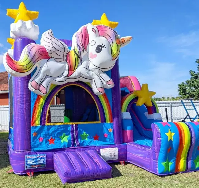 Commercial Inflatable unicorn Bounce House slide combo jumping castle Inflatable Bouncer
