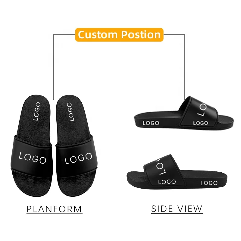 High Quality Plain Black Slides Slippers,Nice Embossing Design Mens Slides Slippers,Fashion Mens Slides Sandal Custom Logo