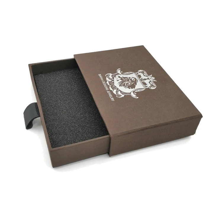 Custom Gold Foil Logo Cardboard Matte Black box with foam insert