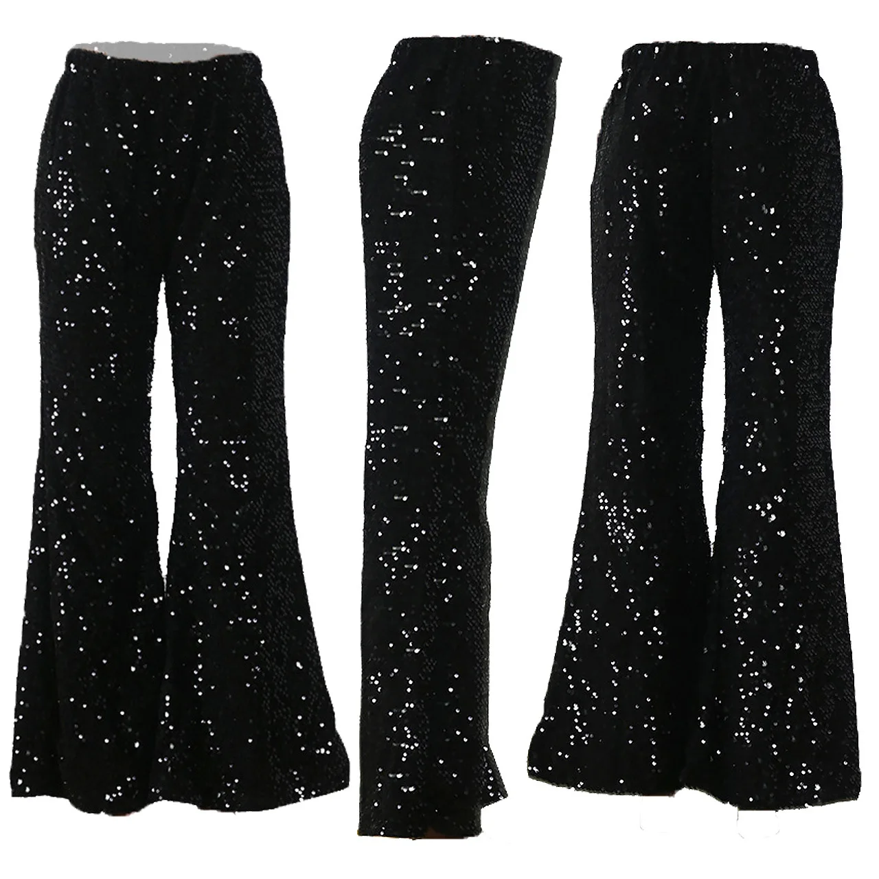 Hot Sale Flare Pants Womens Sequin Wide Leg Pants Fashion Club Wear Dresses Women Bell Bottom Pants