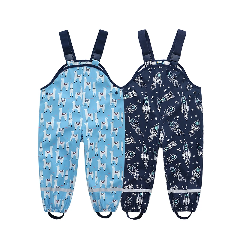 Детский непромокаемый комбинезон из ПУ кожи, повседневные брюки, детская одежда, дождевик