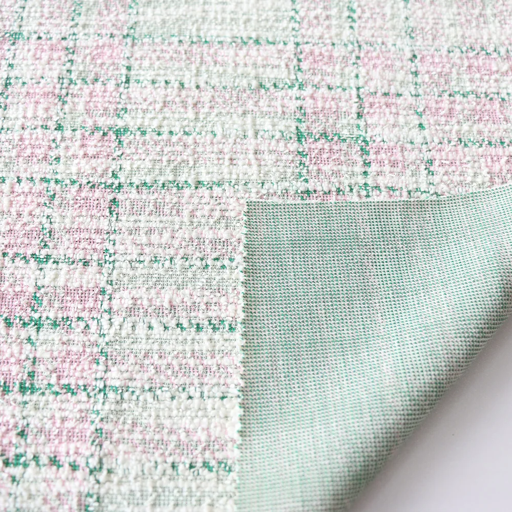 tweed fabric colorful dark Tweed 295gsm classic warm knitting tweed fabric for women coats