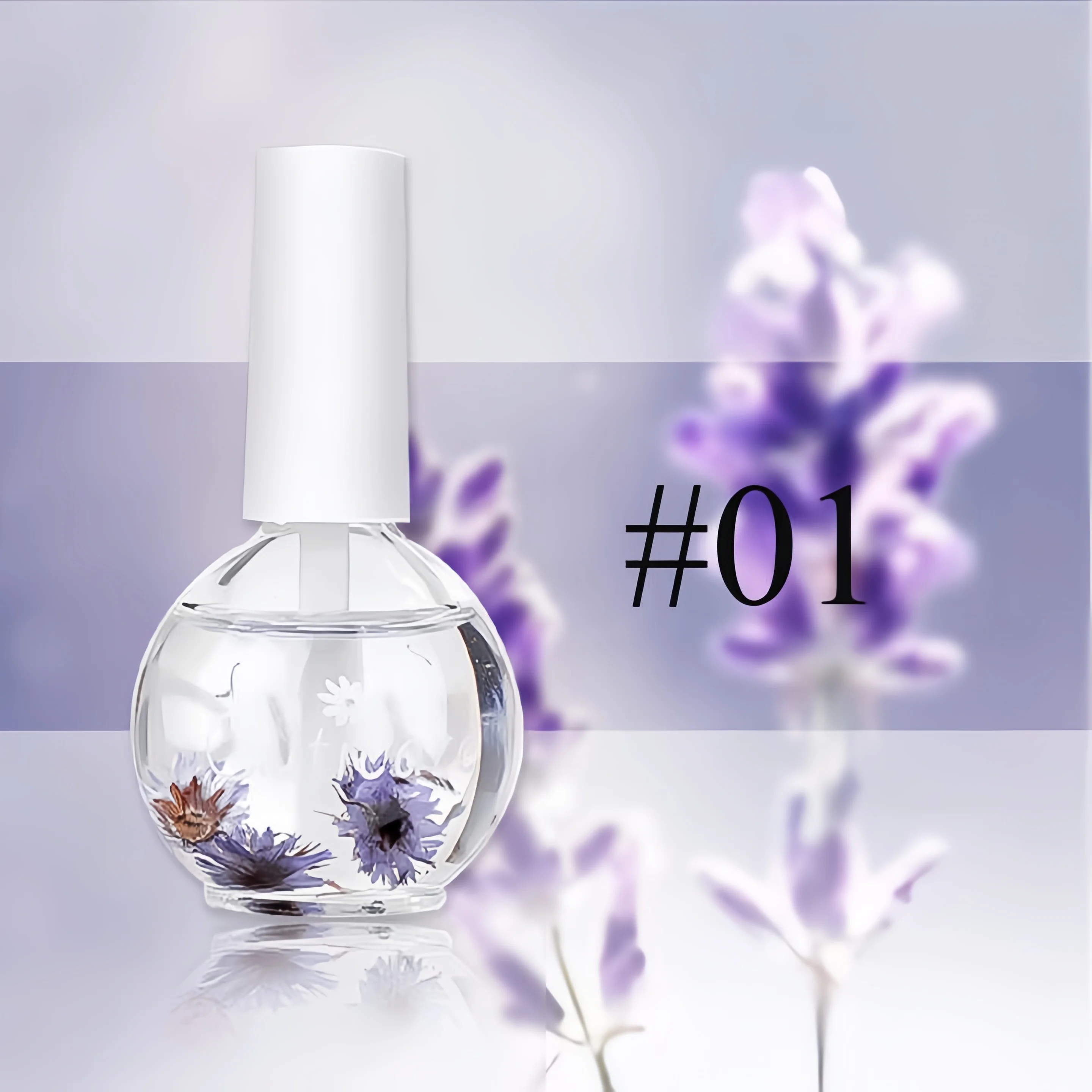 Organic Cuticle Oil with Dropper Repair Nail Salon Fruits Revitalizer Oil Pen for Nail Care Polish Serum Art Gel with Dry Flower