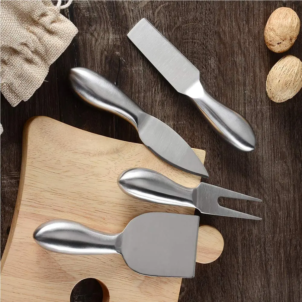 Factory Wholesale Kitchen Butter Cream Pizza Cut Knife and Fork Stainless Steel Cheese Knife