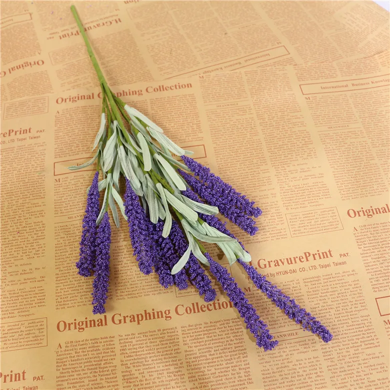 12 heads Artificial Foam Lavender Flower for Summer Spring Decorations, Realistic Fake Lavender Bouquet