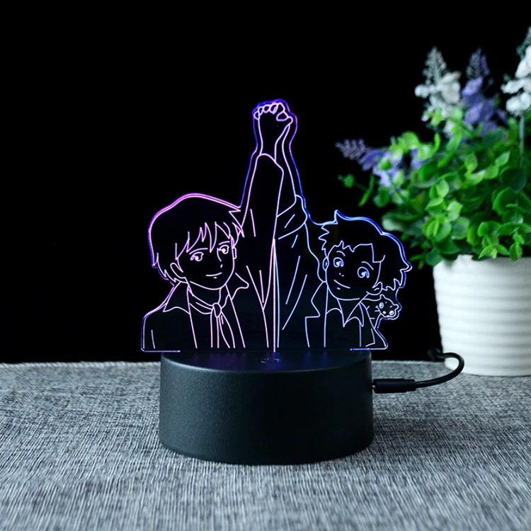 lampara 3d optical illusion base lamp led night light