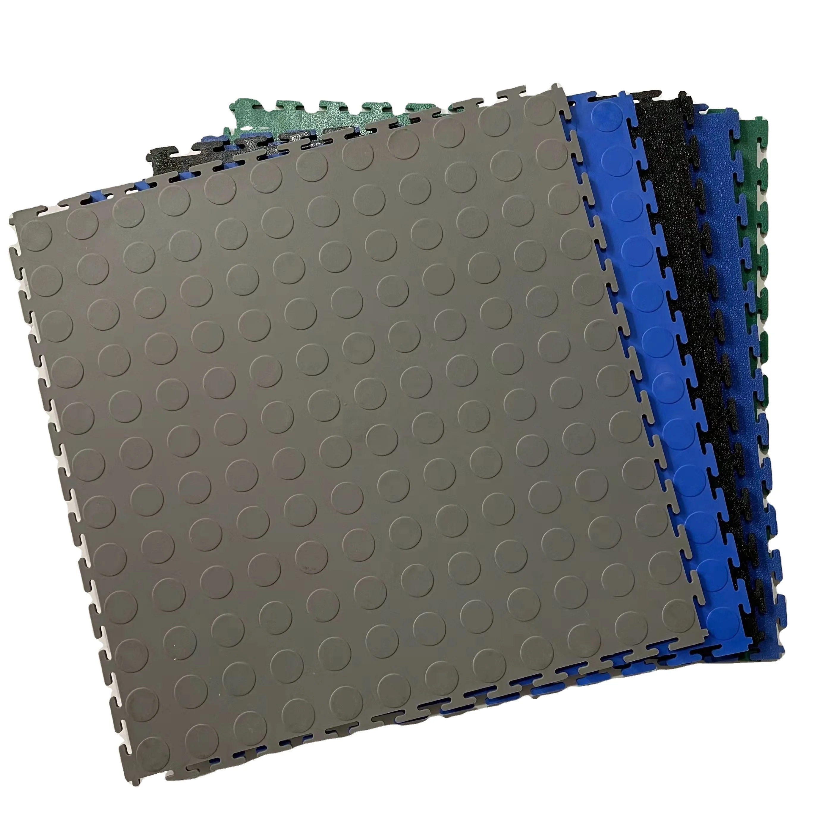 Factory sell anti-slip and Easy  Clean Interlocking  PVC Garage Floor Tiles . plastic flooring mat for heavy industry,warehouse,