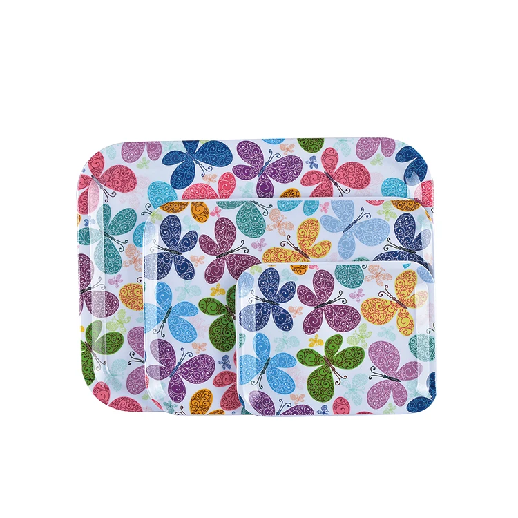 Home Decoration Melamine Serving Meat Tray Without Handle