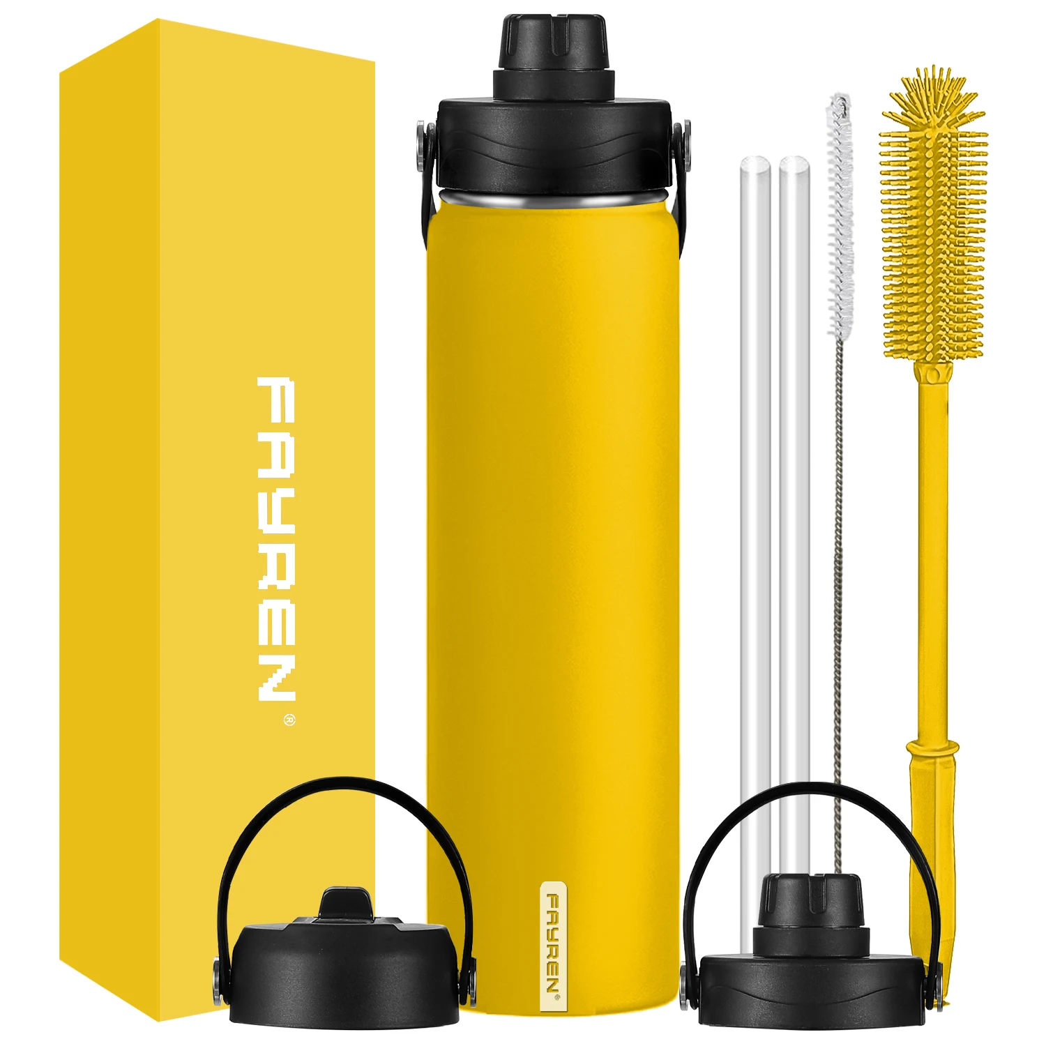 Insulated Outdoor Sports Drink motivational sublimation water bottle Stainless Steel metal water bottle for children with straw