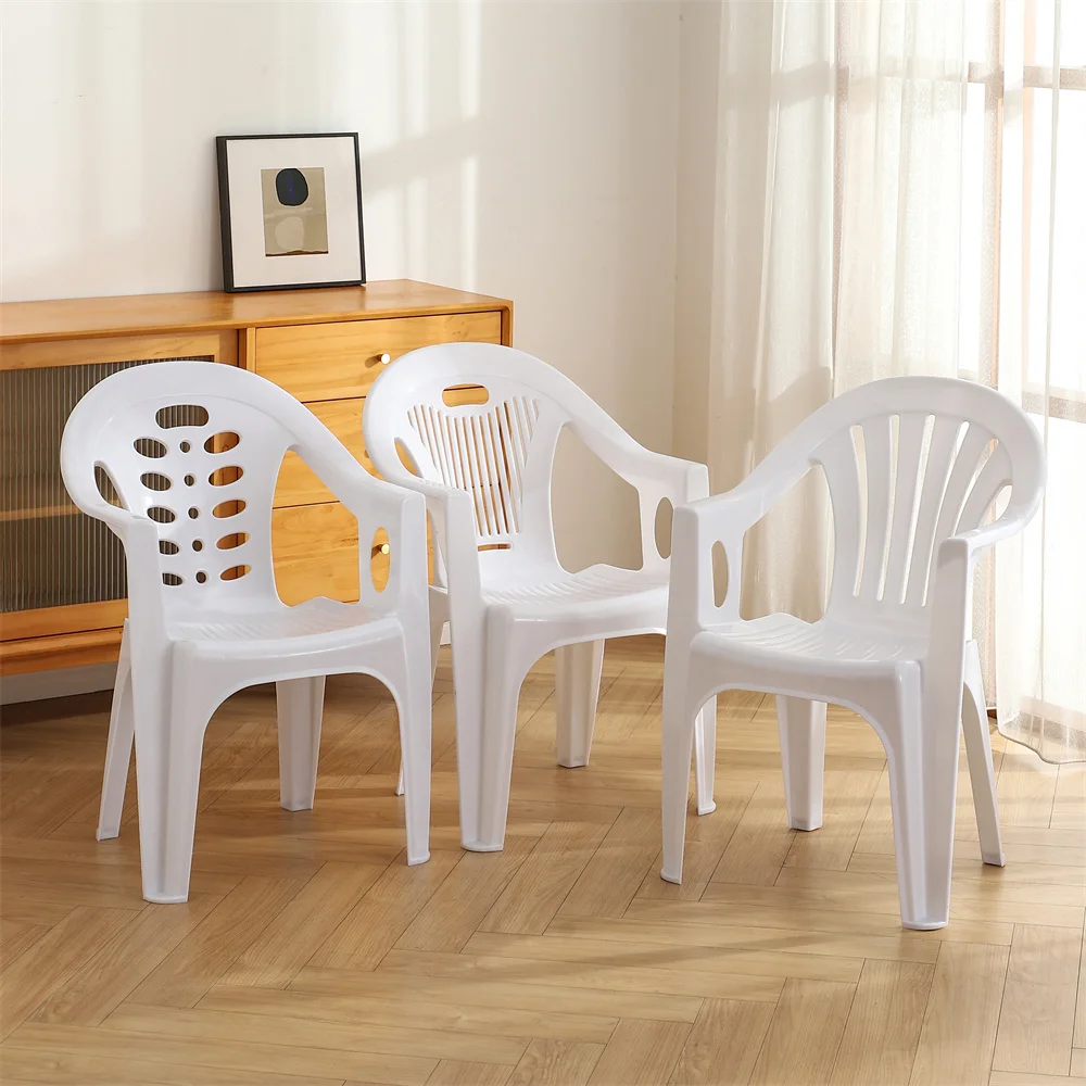 Modern Outdoor Furniture Durable Waist Chair Royal High Back White Plastic Chair for Garden/Banquet Beach Chair