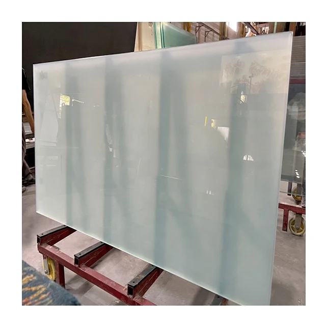 Glass factory provide construction material balcony fence glass/ frosted pattern Acid-Etched glass
