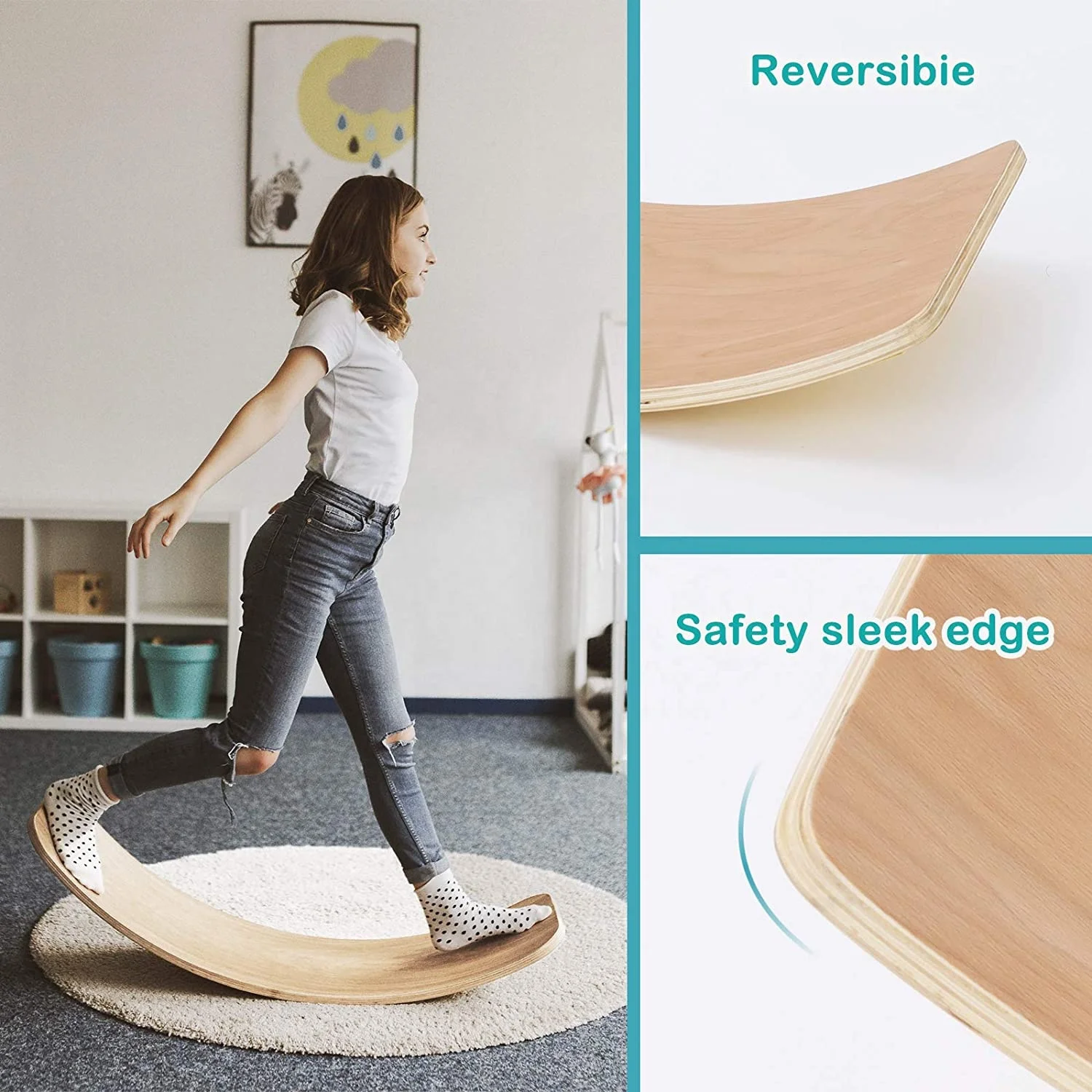 Лидер продаж, детские игрушки для баланса, игра по методу Монтессори, научные детские развивающие игрушки, деревянная балансировочная доска для йоги