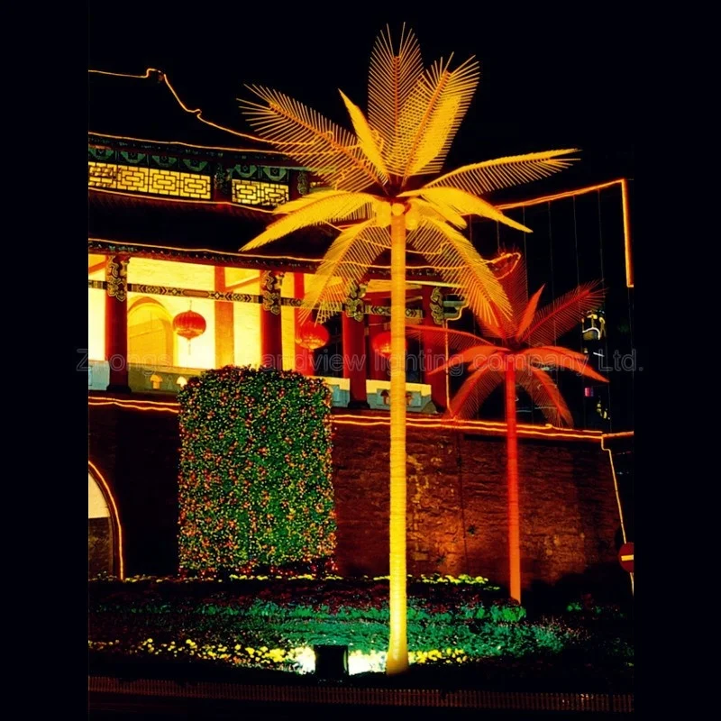 LED outdoor nature looking trunk palm tree light christmas lights decorative outdoor tree lighting