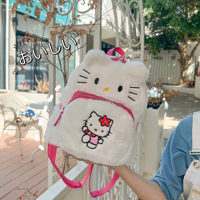 Wholesale Multi-colors Pochacoo Kuromi Kitty Stuffed Plush Bag Cinnamon Backpack My Melody Bag Stitch Plush Toy Girl Backpack
