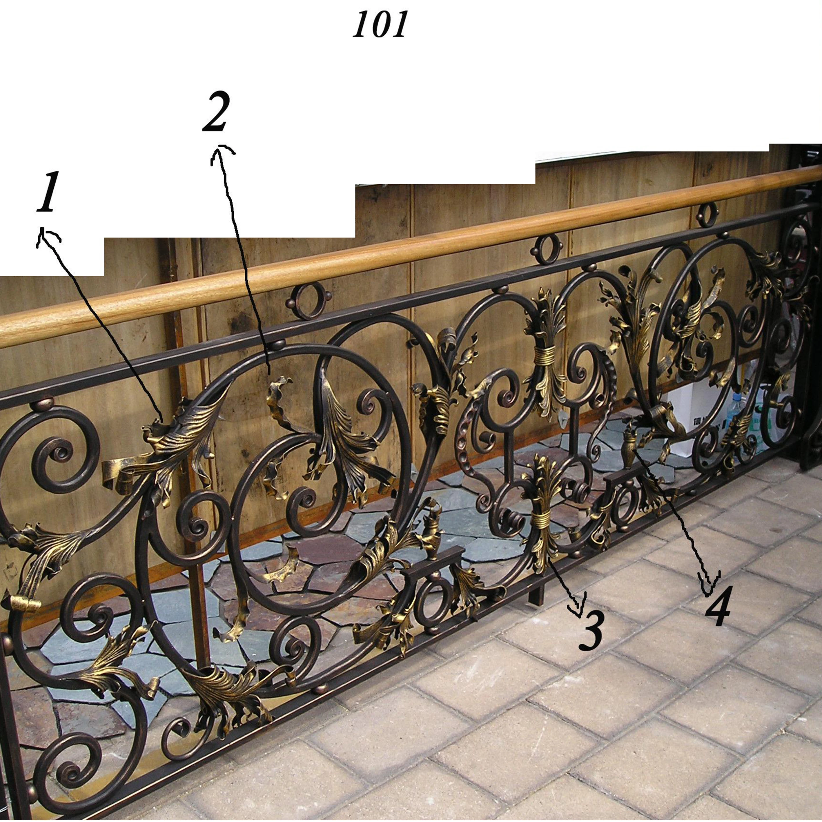 New Luxury Design Professional Customized Outdoor Used Cast Wrought Iron Balcony Stair Railing Wrought Iron Balcony Railing