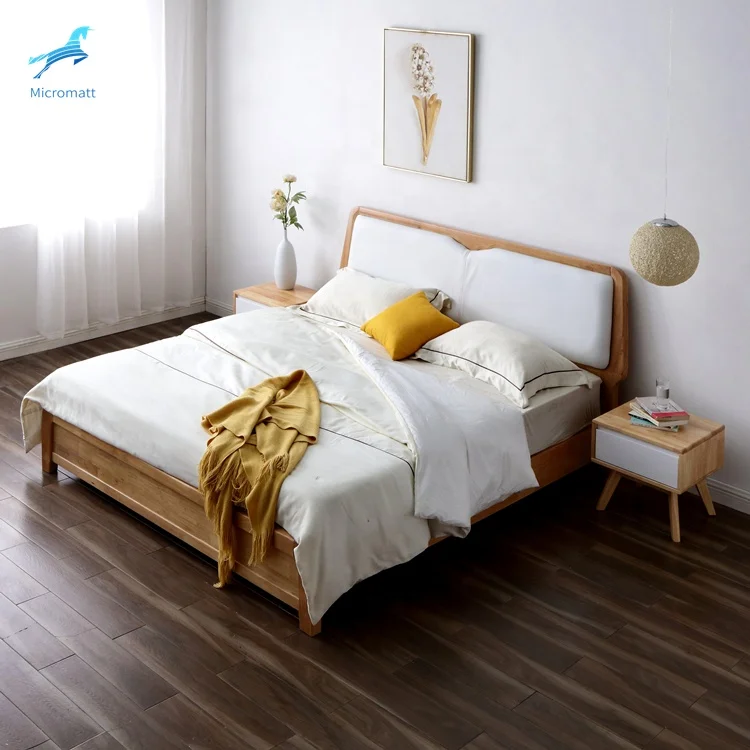 Wholesale 2020 New Style Easy Assembling Log Color Bedroom Queen 1.5m Solid Wood Bed
