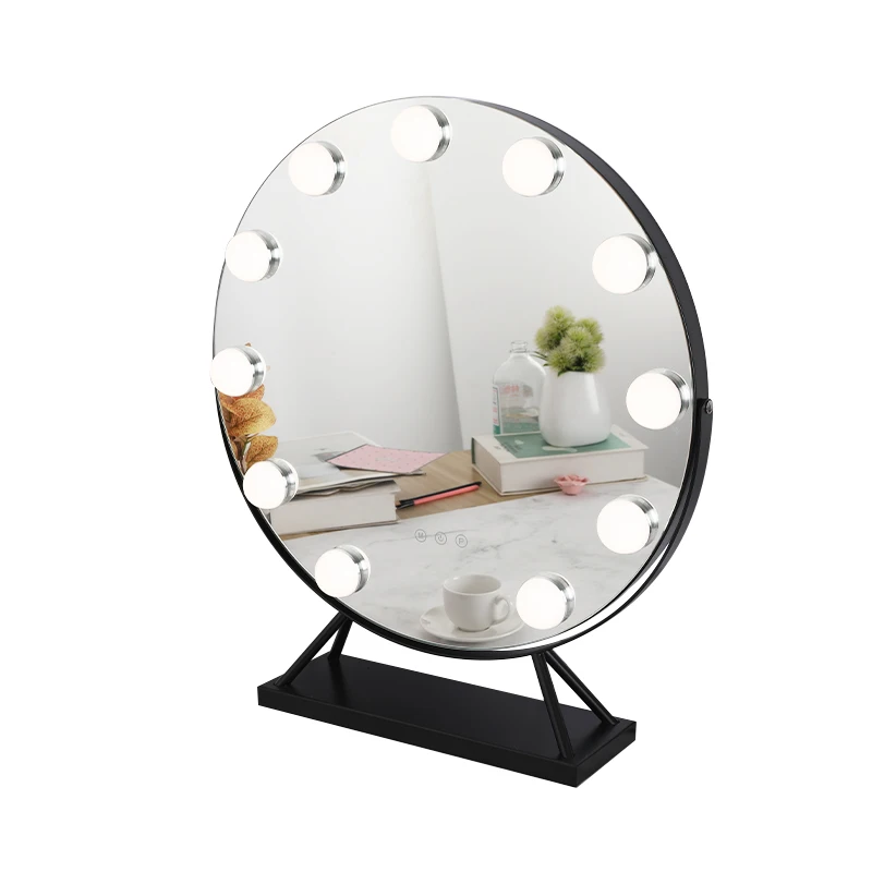 Современное роскошное черное светодиодное освещение в голливудском стиле косметическое зеркало для парикмахерской