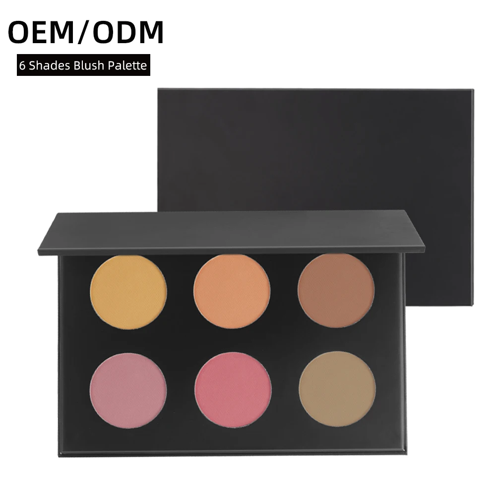 
Private Label OEM High Quality 6 Colors Makeup Blush Palette Waterproof Multi-functional Palette Cosmetic Pcs 
