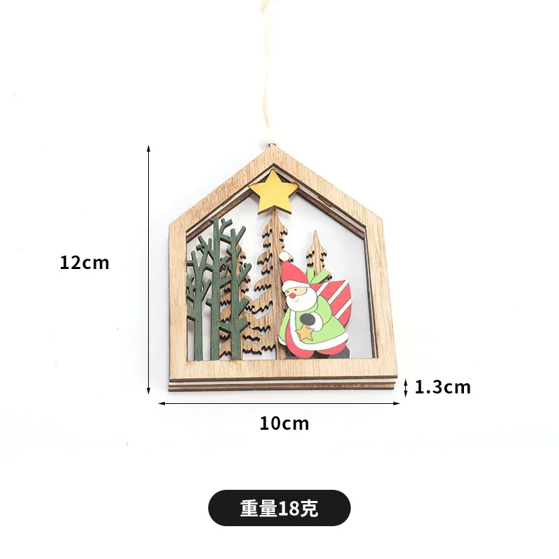 2025 New Christmas decorations Wood crafts DIY Cross border home holiday Christmas pendants pendants
