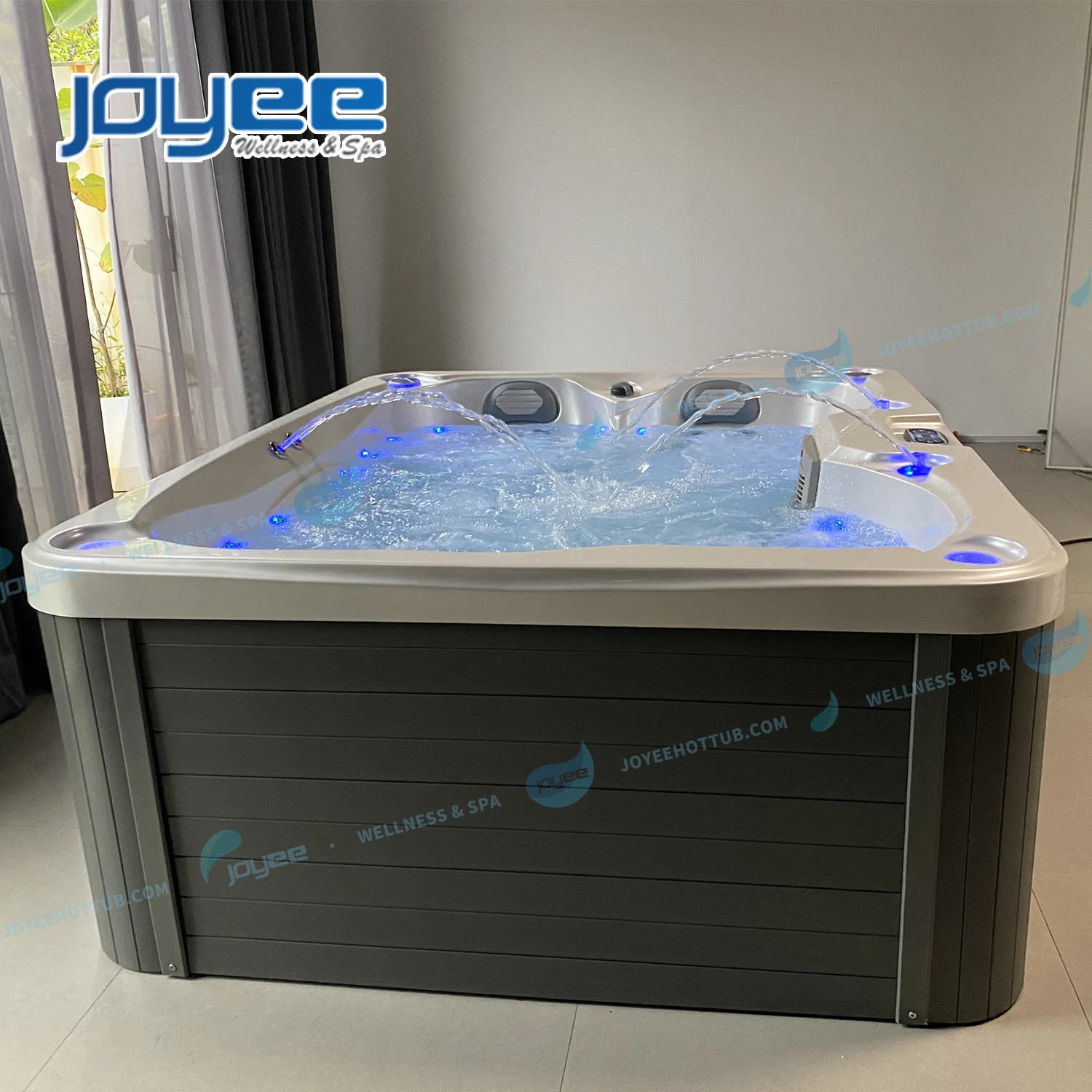 JOYEE Outdoor Acrylic Hot Tub Whirlpool hot tub heat pump 4 Persons hot tub Acrylic USA Style Balboa Whirlpool